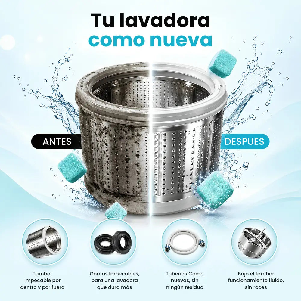 Pastillas de limpieza profunda para lavadoras