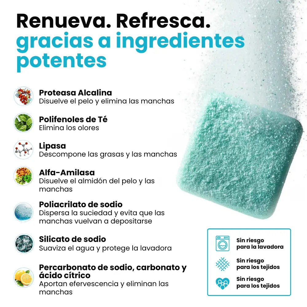 Pastillas de limpieza profunda para lavadoras