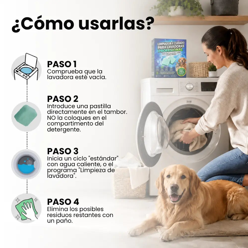Pastillas de limpieza profunda para lavadoras